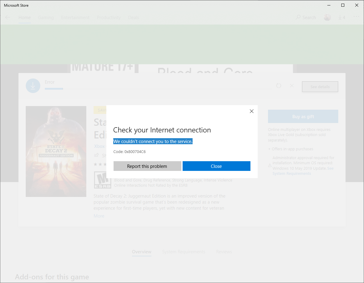microsoft store game download error
