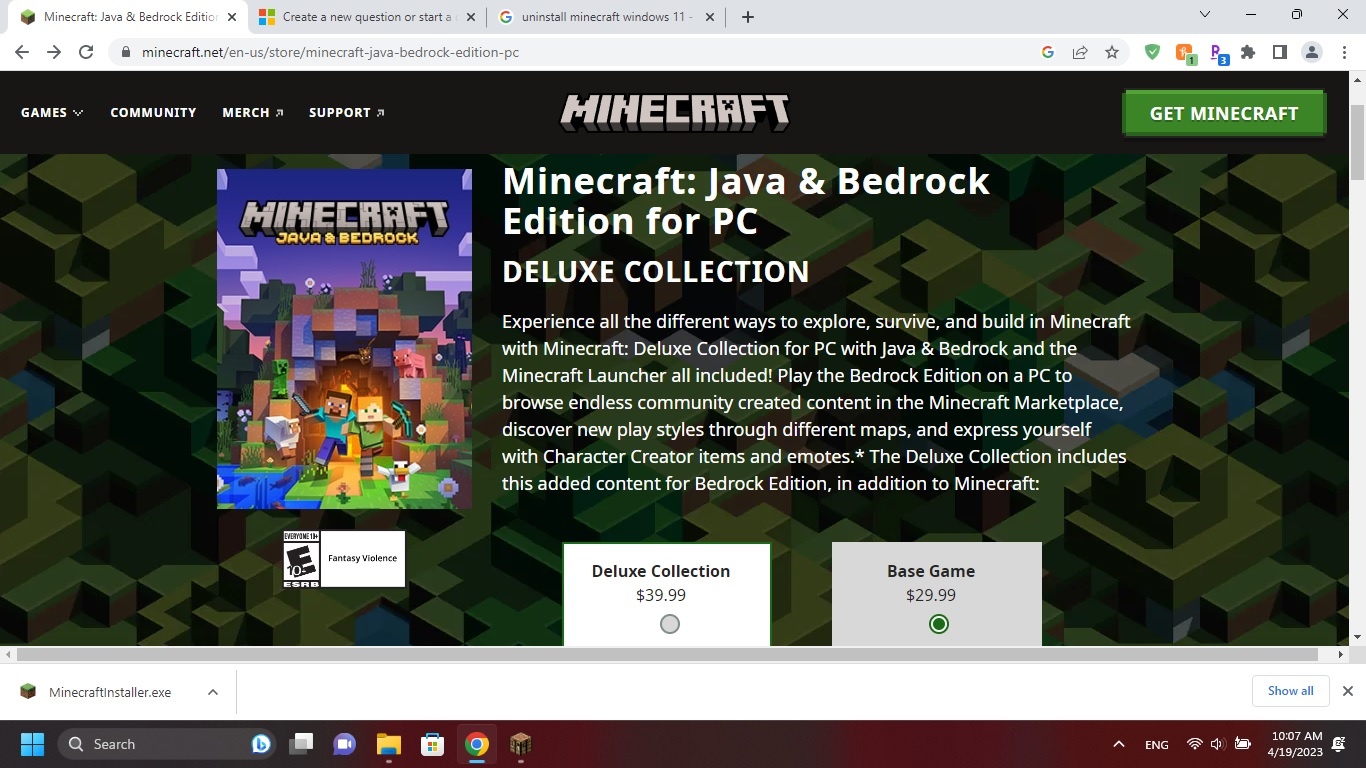 Minecraft: Java & Bedrock Edition for PC Deluxe Edition