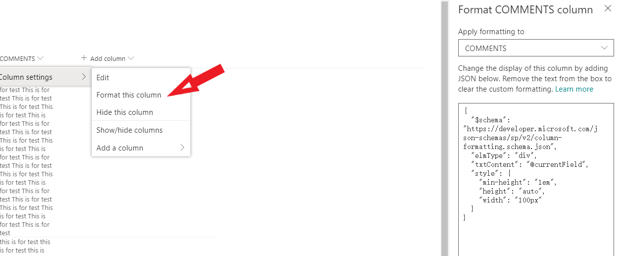 What Json Is Needed For Sharepoint Column Formatting Of Dynamic Microsoft Community