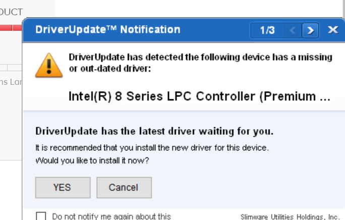 driver update popup