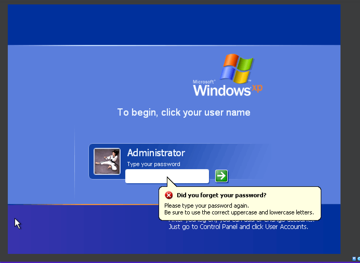 Every Windows XP Admin Password Is Incorrect In VirtualBox - Microsoft  Community