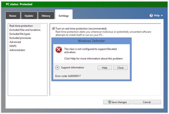 Windows Defender On Windows 8.1 - Error Codes 0x80080017 & 0x80073b01 ...