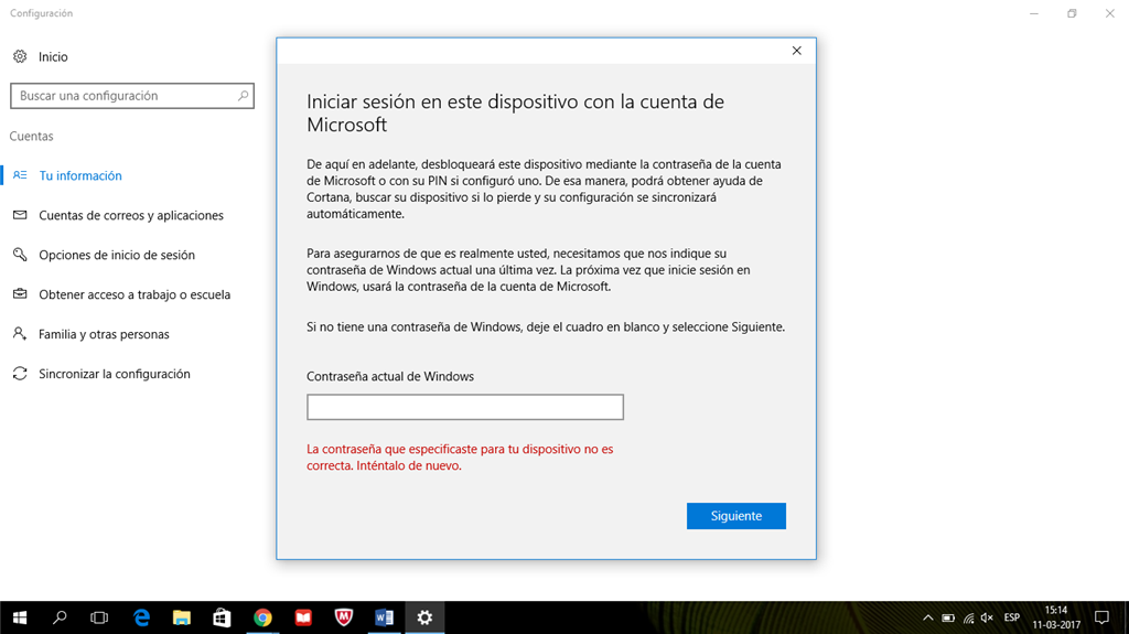 Windows 10 Problema Con Contraseña Microsoft Para Iniciar Sesión Microsoft Community 5740