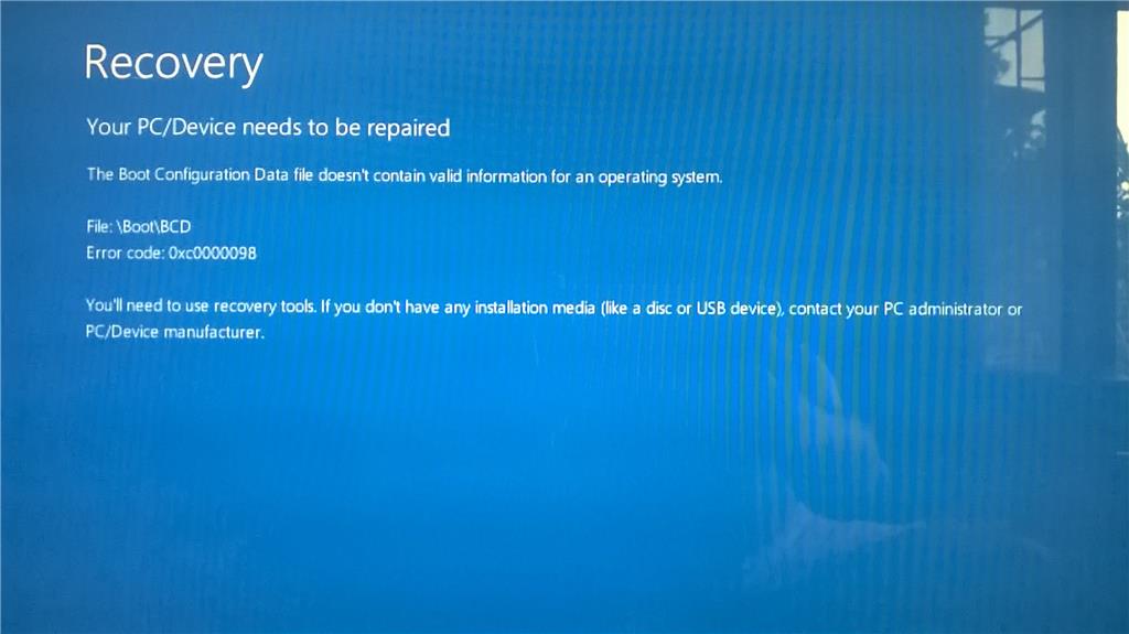 Unable To Boot Into Win10 Microsoft Community