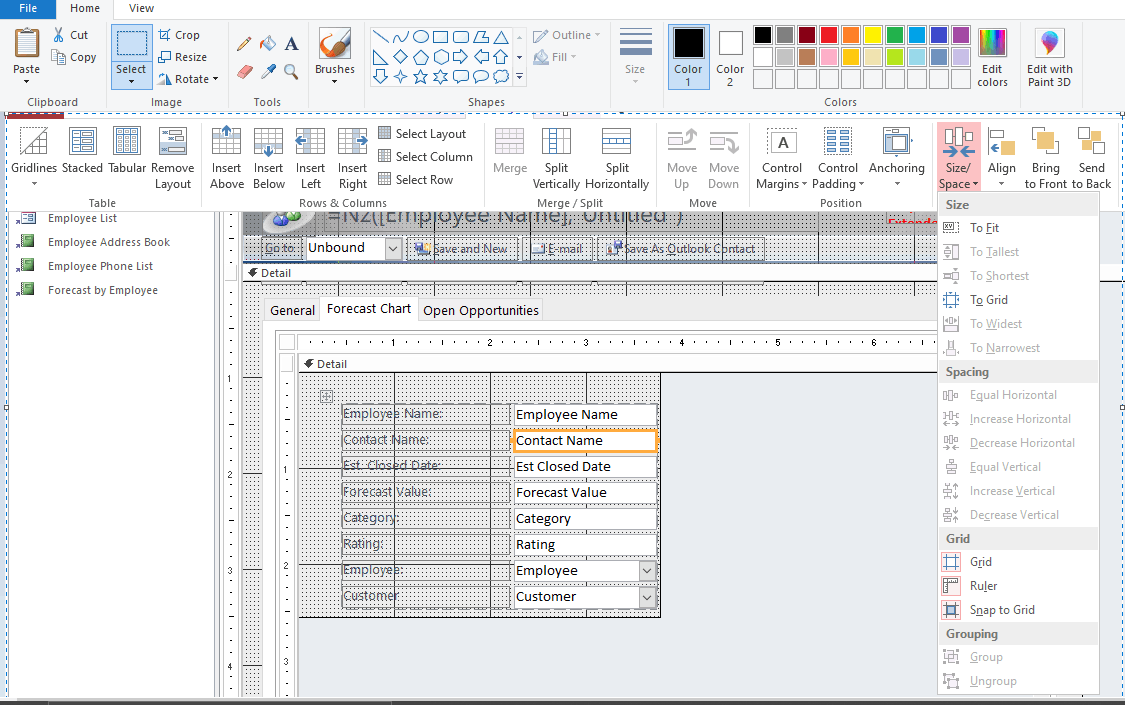 How to ungroup the fields in the form design view - Microsoft Community