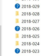 フォルダ名の前に表示されているハテナマークについて Microsoft コミュニティ
