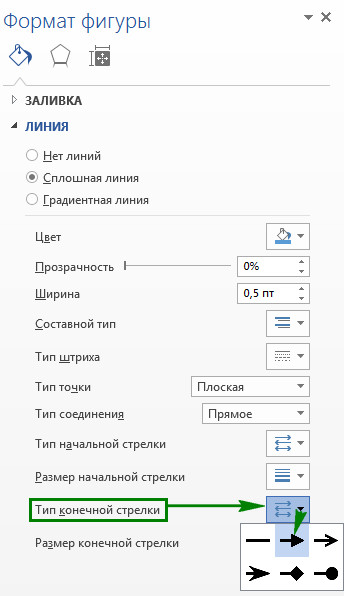 Как нарисовать стрелку в Microsoft Word