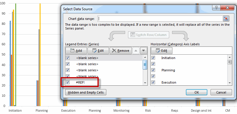 Excel Online Reporting Unsupported Features Error Message Charts Or