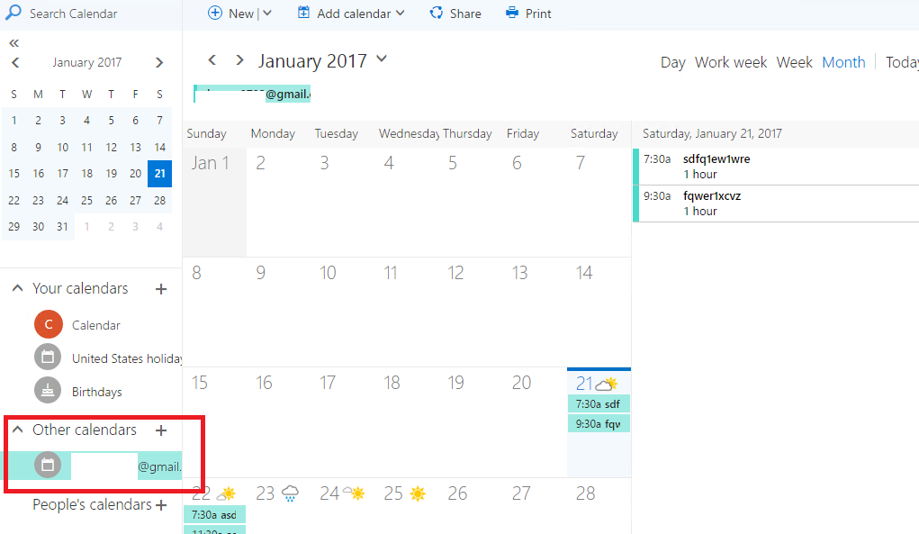How do I view a shared Google Calendar from Outlook 2016 Mac
