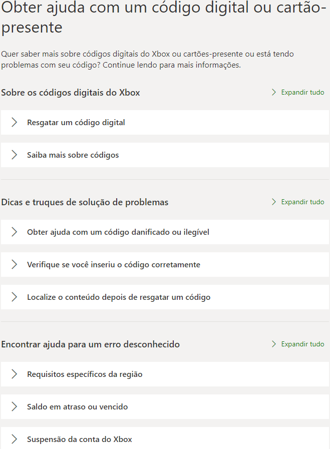 Como resgatar um cartão-presente ou código na conta Microsoft