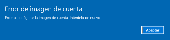 error al cambiar la imagen de cuenta del pc en Windows 10 - Microsoft - Error Al Configurar Imagen De Cuenta Windows 10