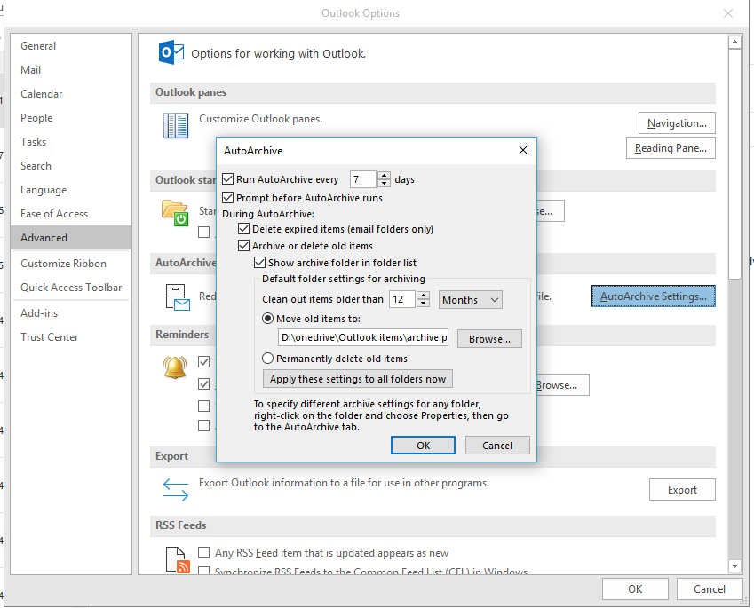 Outlook AutoArchive Not Successful - Microsoft Community