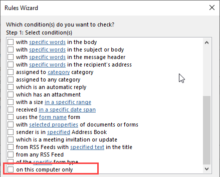 Microsoft Outlook "for Other Computer" Notated On Some Rules ...