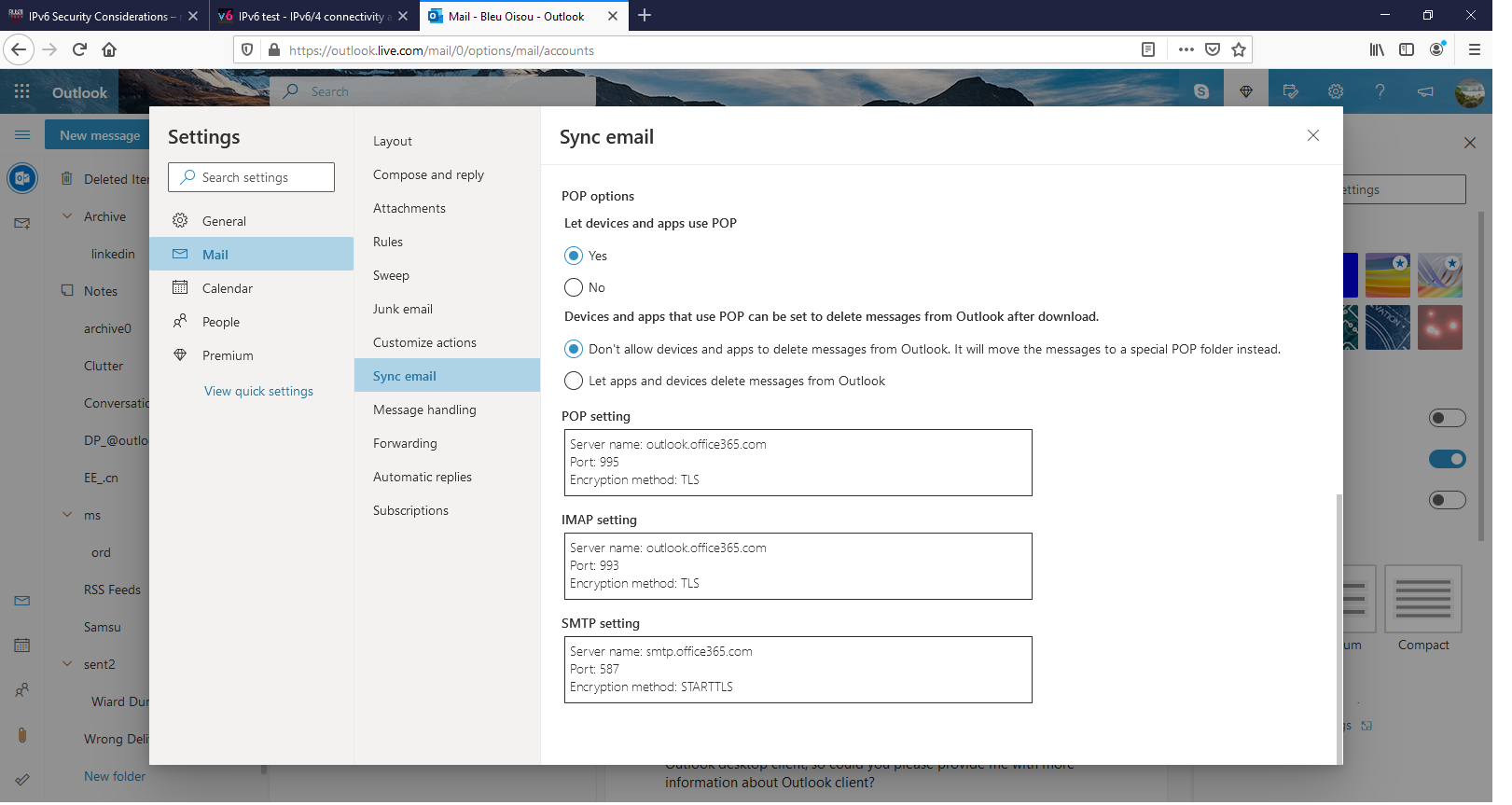 The office 365 personal Outlook won't send Email with Secure