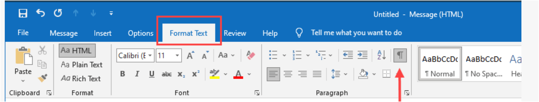 Show formatting marks in outlook email message in microsoft 365 for ...