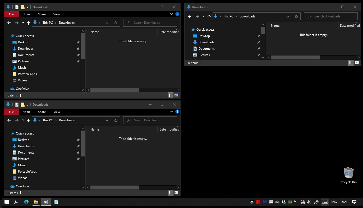 Why does show windows side by side sometimes display windows in a