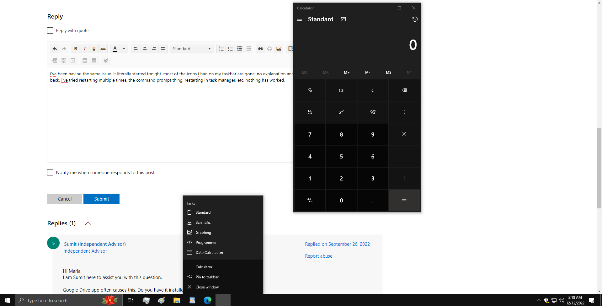 Taskbar Icons Missing. - Microsoft Community