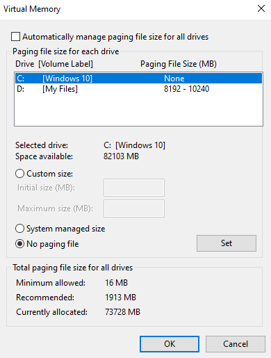 Majestætisk synet Herre venlig How to clear virtual ram to free up c drive space? - Microsoft Community