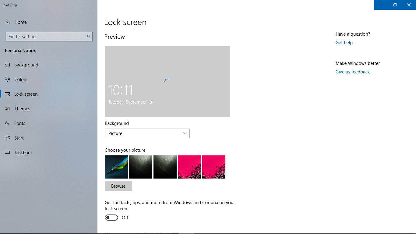 Can't change lock screen wallpaper! - Microsoft Community
