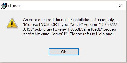 Error assembly microsoft.vc80.crt