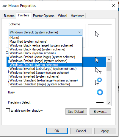 Changing the cursor - Microsoft Community