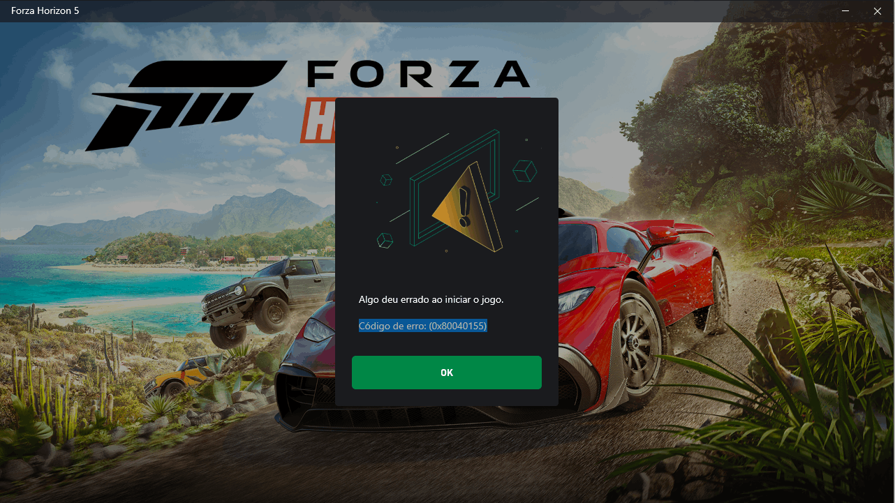 Porque o forza horizon 5 não abre e os outros jogos sim? - Microsoft  Community