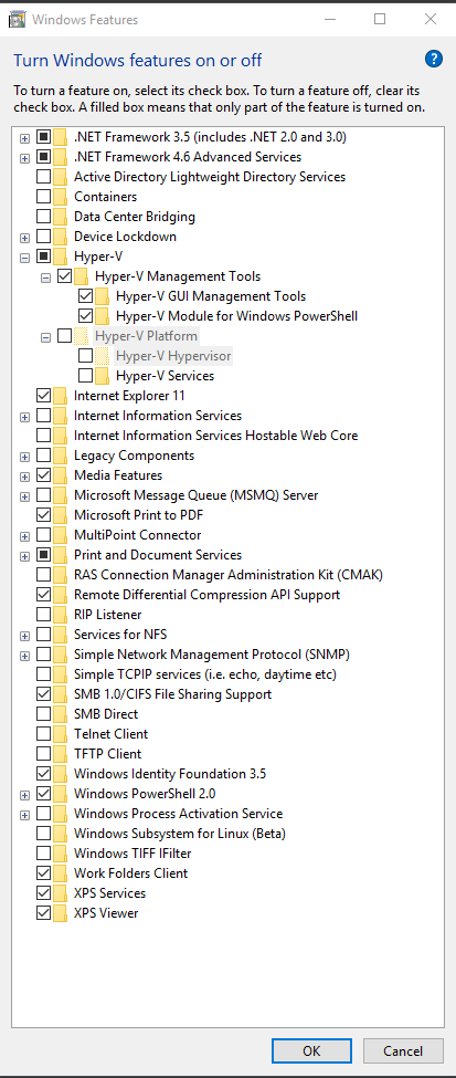 window 10 cannot find 'Virtual Machine Platform' and 'Windows ...