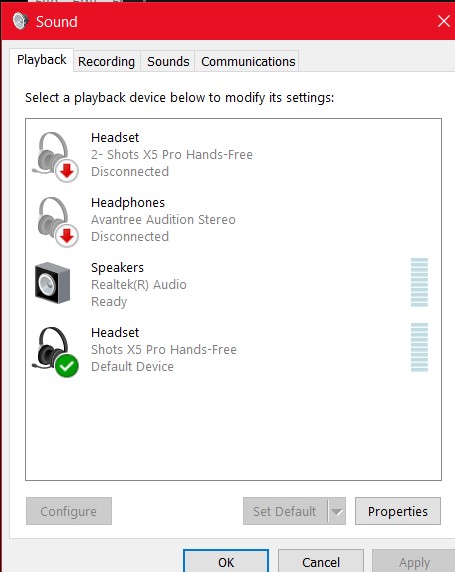 Fix for bluetooth headphones or speaker using hands-free audio