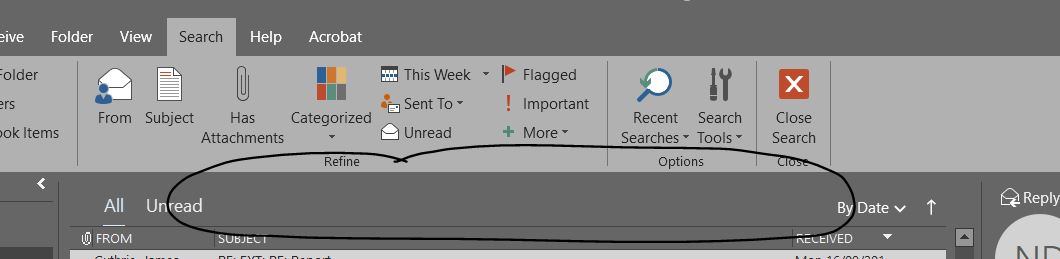 Outlook 2019 - Instant Search Box Missing - Microsoft Community