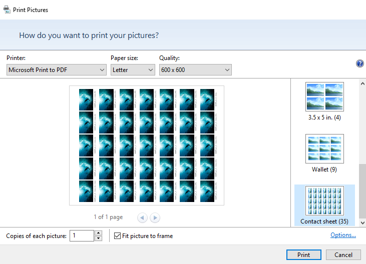 printing photo sheets in mini wallet size - Microsoft Community