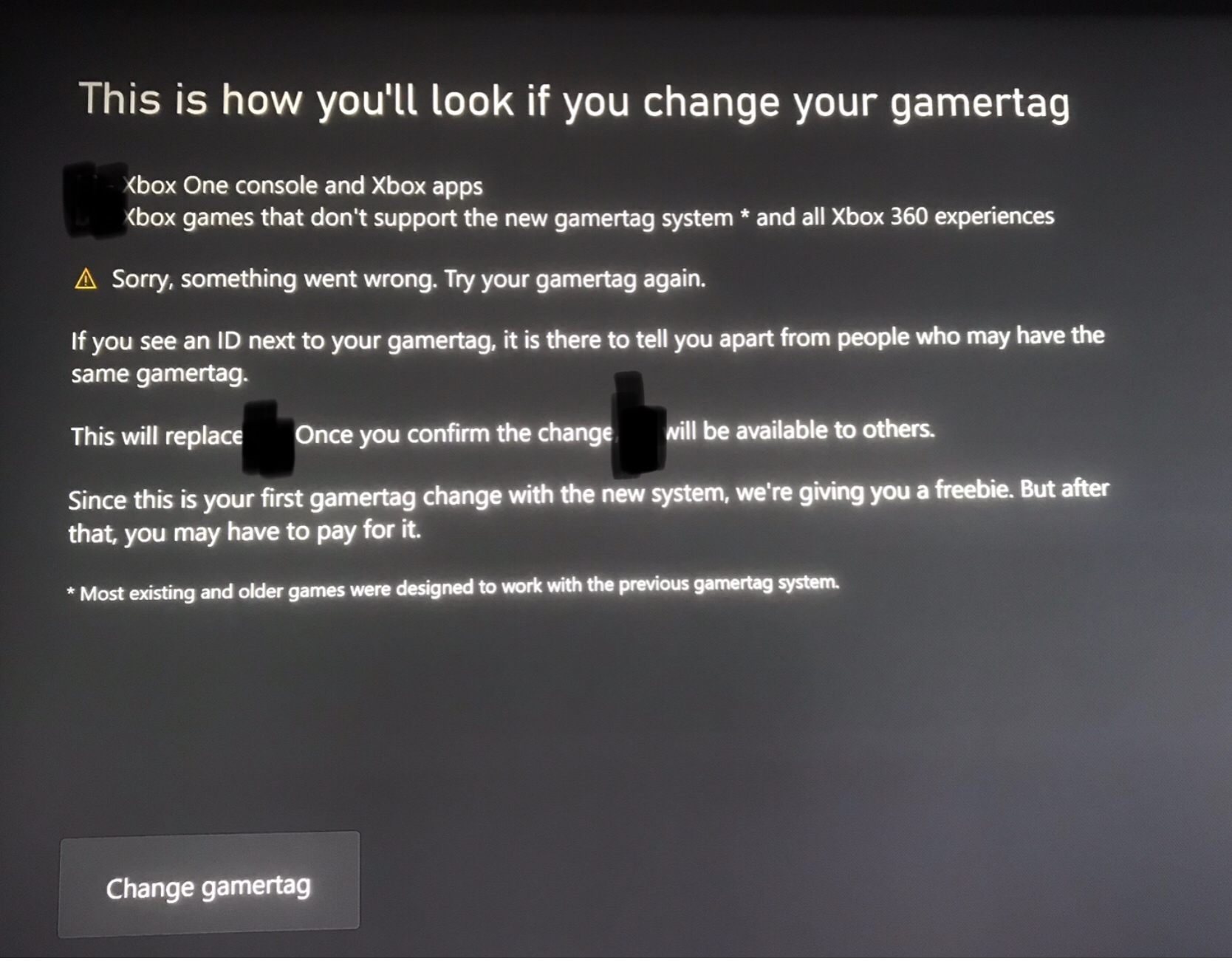 Can you help me understand this Gamertag Change process? The new