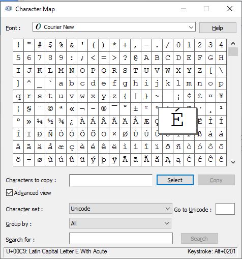 ASCII codes in Character Map - Microsoft Community