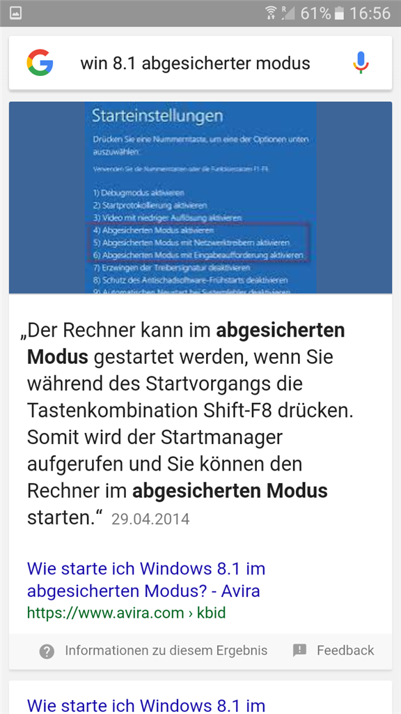 Abgesicherter Modus Bei Win 8 1 Problem Damit Microsoft Community