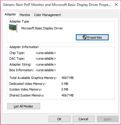 Microsoft basic display deals adapter amd