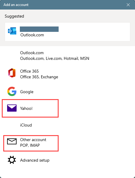 How to set up a Yahoo email account in the Mail app on Windows 10