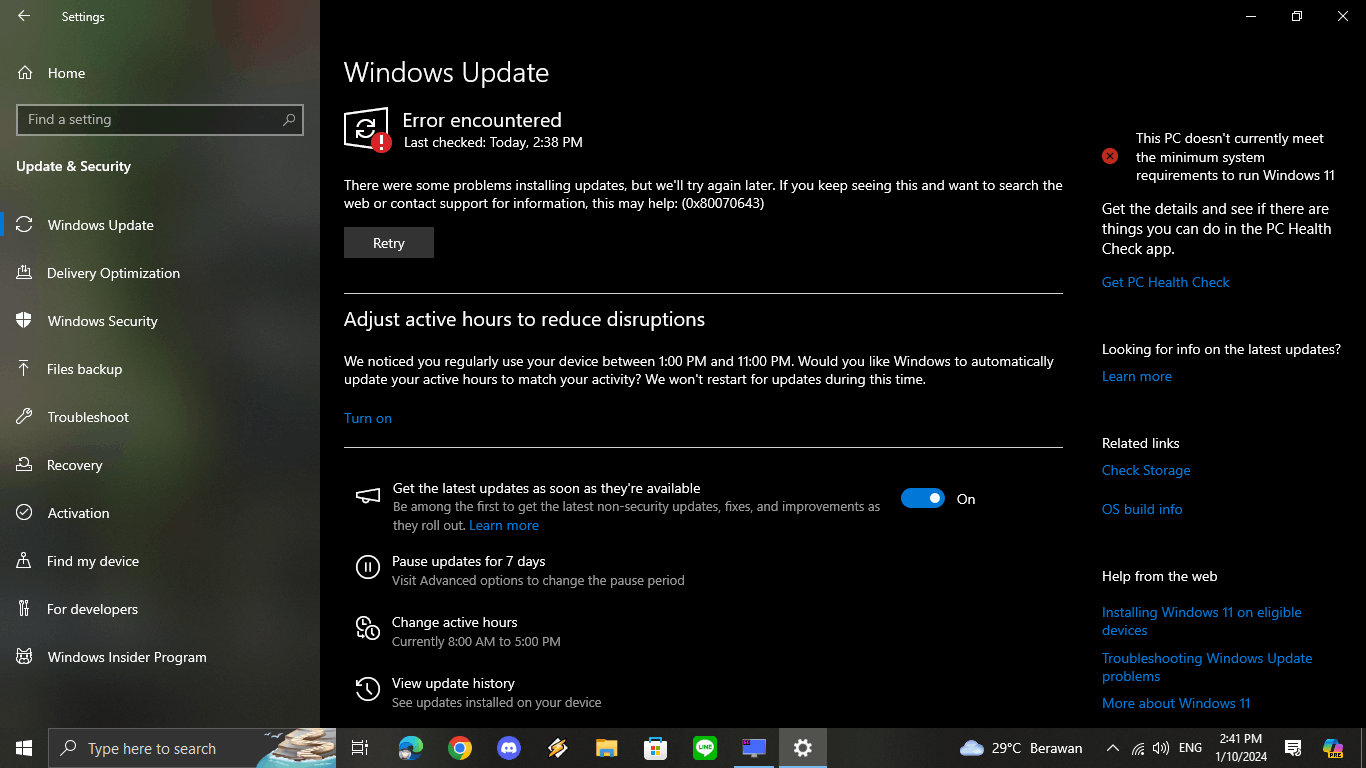 2024-01 Security Update for Windows 10 Version 22H2 for x64-based - Microsoft Community