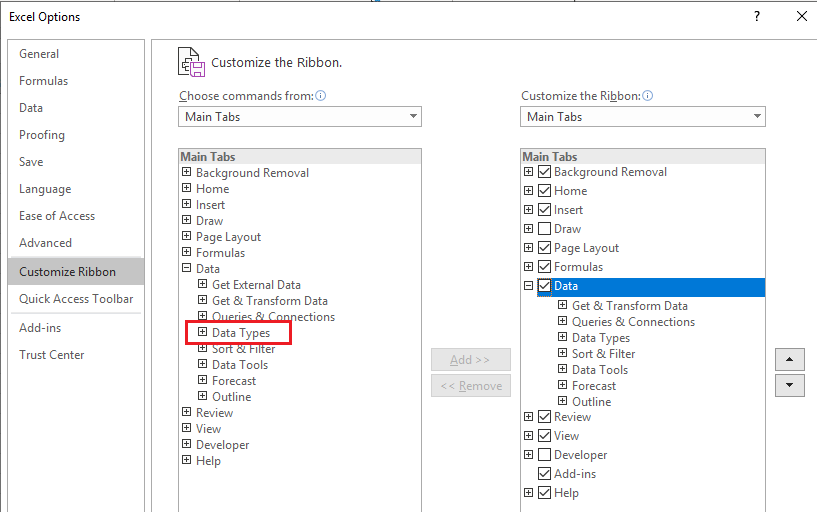 Data Type Missing In Excel Office 365 Business Microsoft Community 9439