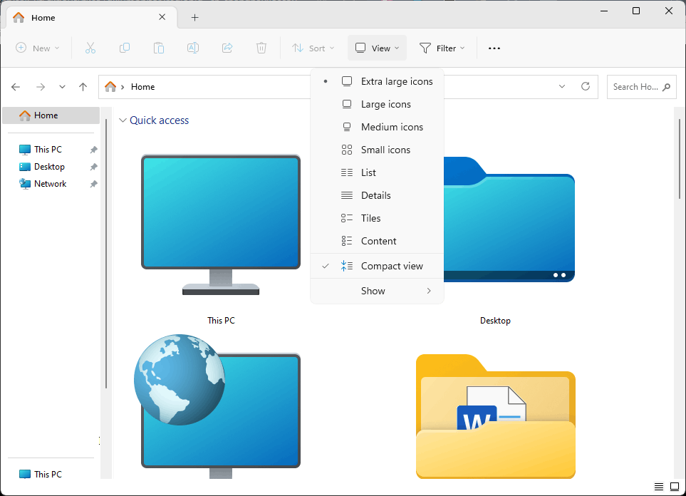 Update changed the view for the Home folder How can I change it Microsoft Community