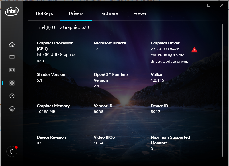 Can t update Driver Intel Graphics Windows 10 DCH Drivers