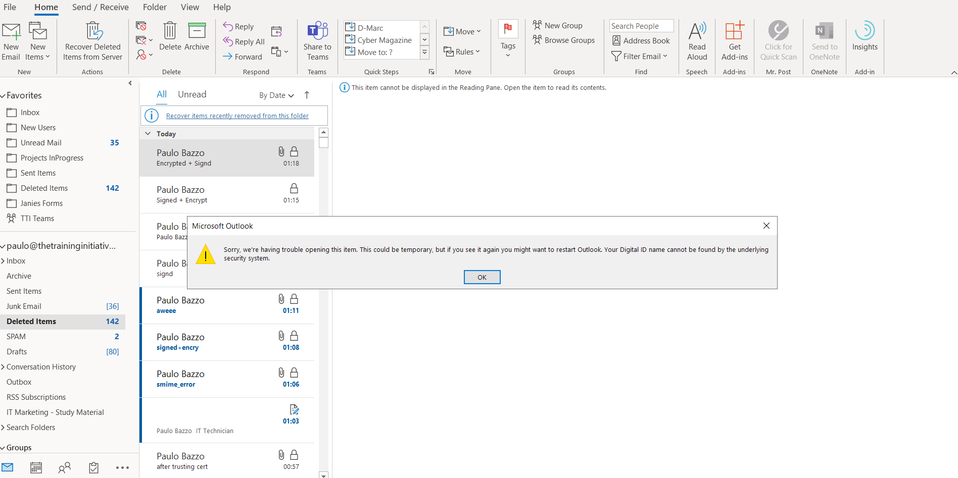 S/MIME Outlook 2016 Can Decrypt Some Messages But Wont Decrypt ...