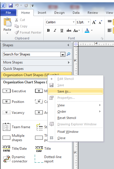 Visio: Change shape data in a default template (like OrgChart ...