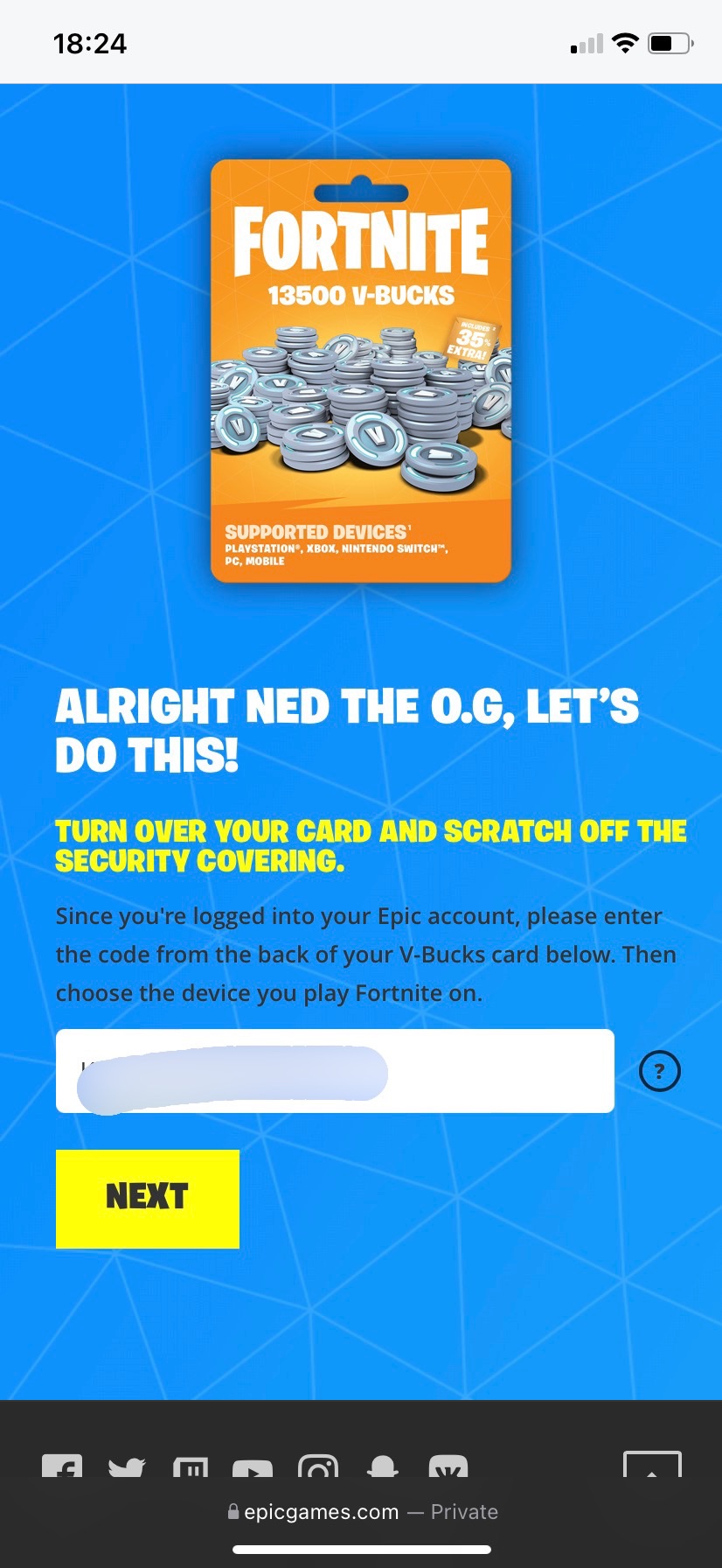 V bucks card for 2024 switch