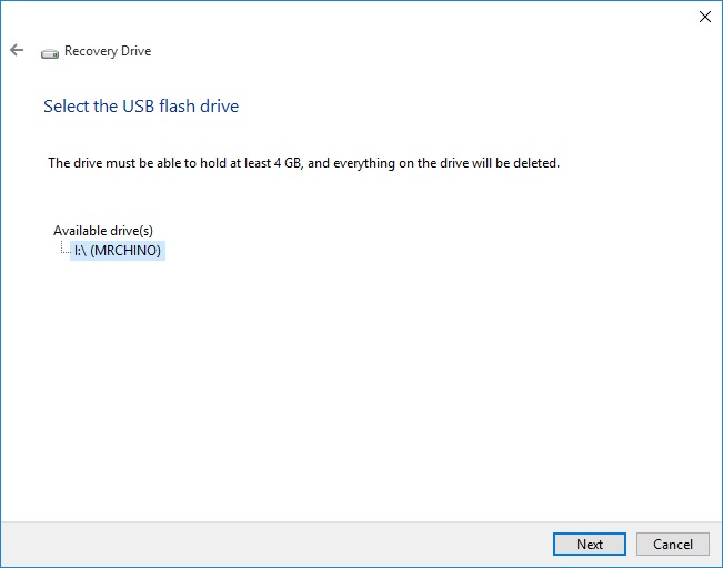 create windows 10 usb recovery