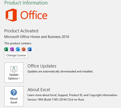 Office Home and Business 2016 now a Office 365 after update 