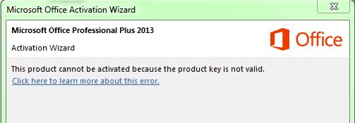 microsoft office 2016 product key not working