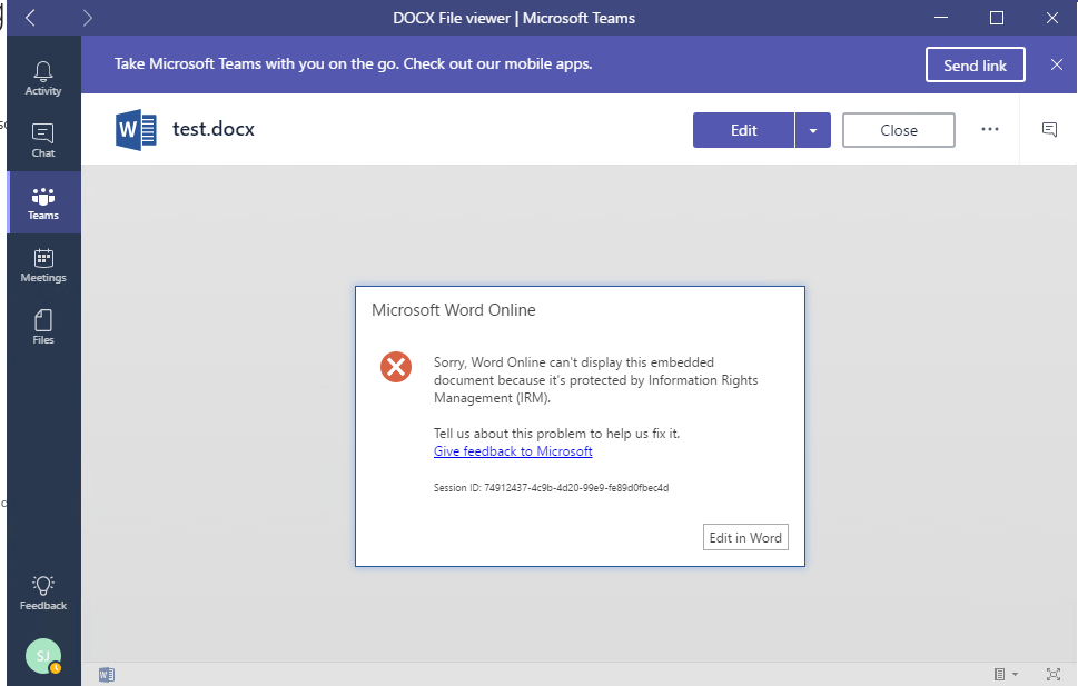 Can not open word and ppt file in teams app. - Microsoft Community
