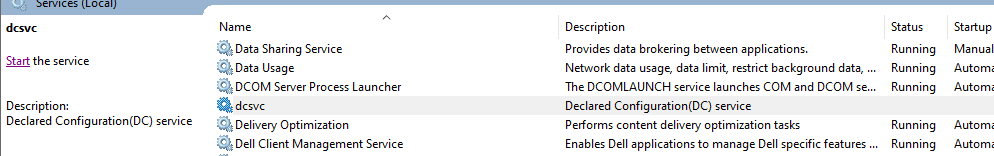What is 'dcsvc' service? | Declared configuration(dc) service ...