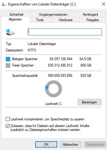 Nach win10 update kein Speicherplatz