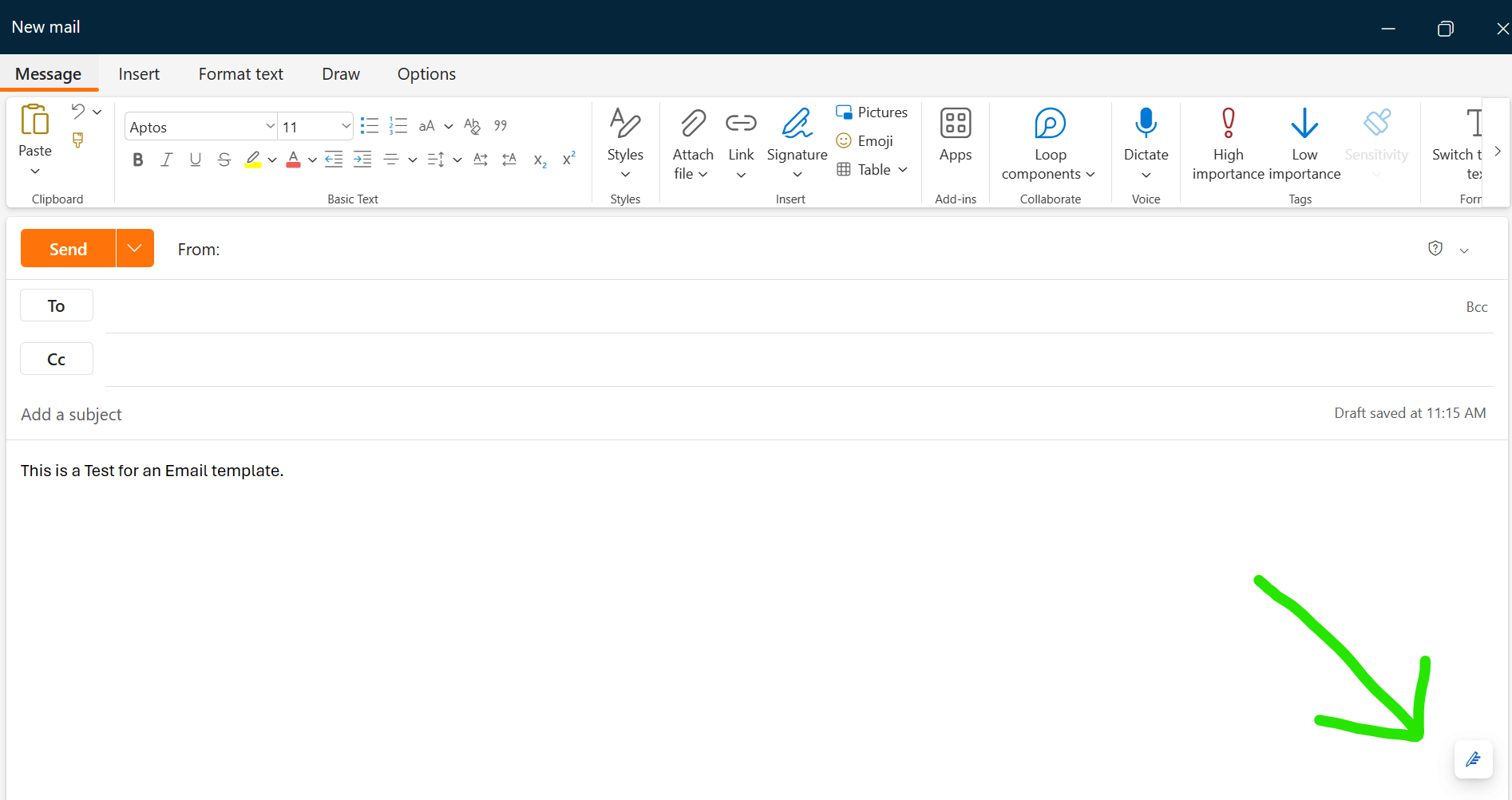 Create An Email Message Template