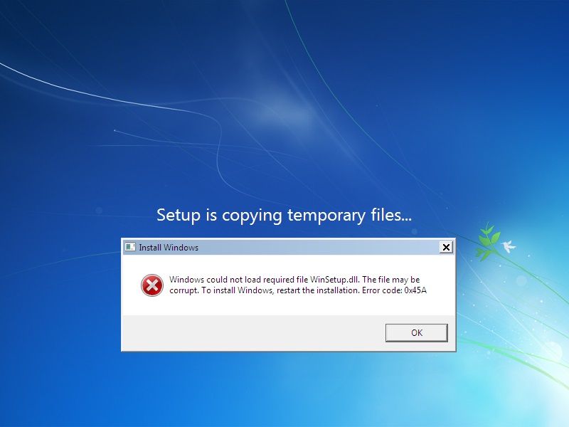 Системе windows не удалось загрузить требуемый файл winsetup dll